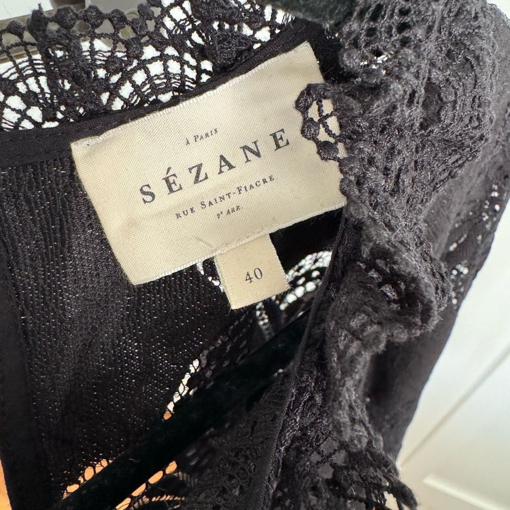 Sezane bianca black blouse size 40